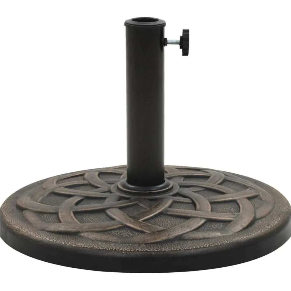 Tuin & Gazon*vidaXL Parasolvoet rond 19 kg polyresin bronskleurig