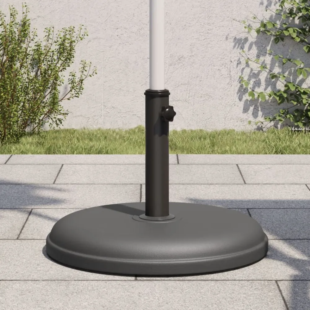 Tuin & Gazon*vidaXL Parasolvoet voor stokken van Ø32/35/38 mm 15 kg rond Donkergrijs