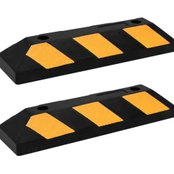 Uithangborden*vidaXL Parkeerblokken reflecterend 2 st 56x15x10 cm rubber