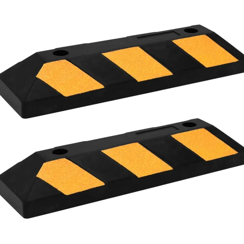 Uithangborden*vidaXL Parkeerblokken reflecterend 2 st 56x15x10 cm rubber