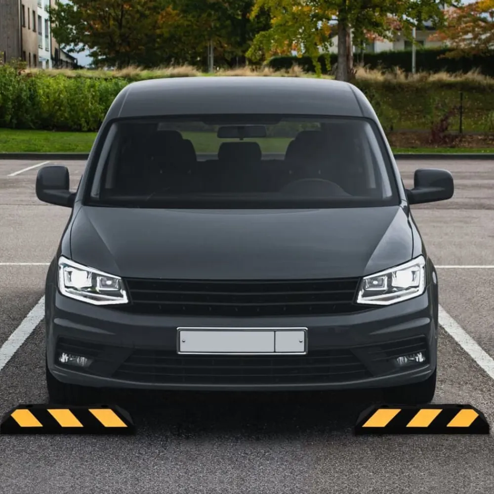 Uithangborden*vidaXL Parkeerblokken reflecterend 2 st 56x15x10 cm rubber