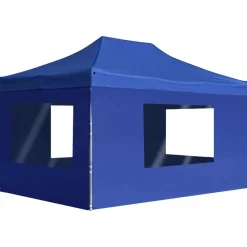 Tuin & Gazon*vidaXL Partytent inklapbaar met wanden 4,5x3 m aluminium Blauw