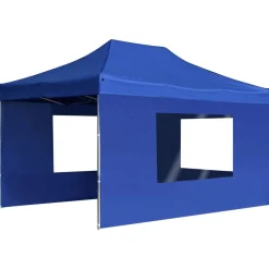 Tuin & Gazon*vidaXL Partytent inklapbaar met wanden 4,5x3 m aluminium Blauw