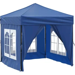 Tuin & Gazon*vidaXL Partytent inklapbaar met zijwanden 2x2 m Blauw