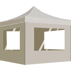 Tuin & Gazon*vidaXL Partytent inklapbaar met wanden 3x3 m aluminium crème Crème