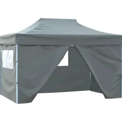 Tuin & Gazon*vidaXL Partytent met 4 zijwanden inklapbaar 3x4 m staal Antraciet