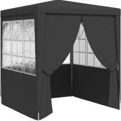 Tuin & Gazon*vidaXL Partytent met zijwanden professioneel 90 g/m² 2x2 m Antraciet