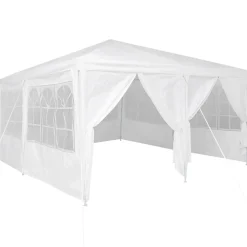 Tuin & Gazon*vidaXL Partytent 400 x 400 x 266 cm Polyetheen Wit