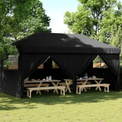 Tuin & Gazon*vidaXL Partytent 292 x 580 x 315 cm Oxford Stof Zwart