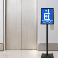 Detailhandel*vidaXL Pedestal Posterstand Zilver a3 Gietijzer Zwart