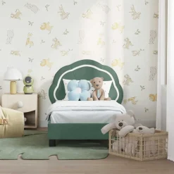 Peuterbedframe met hoofdbord 70 x 140 cm Fluweel><noscript><img width=