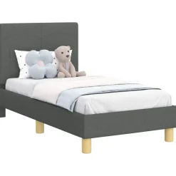 Peuterbedframe met hoofdbord 70 x 140 cm Stof>vidaXL Hot