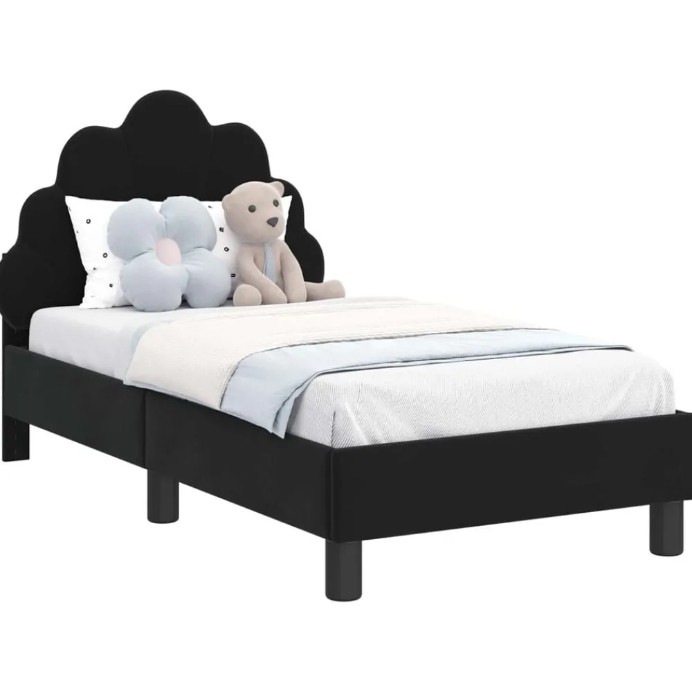 Peuterbedframe met hoofdbord 70 x 140 cm Fluweel>vidaXL Hot