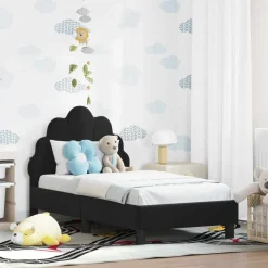 Peuterbedframe met hoofdbord 70 x 140 cm Fluweel>vidaXL Hot