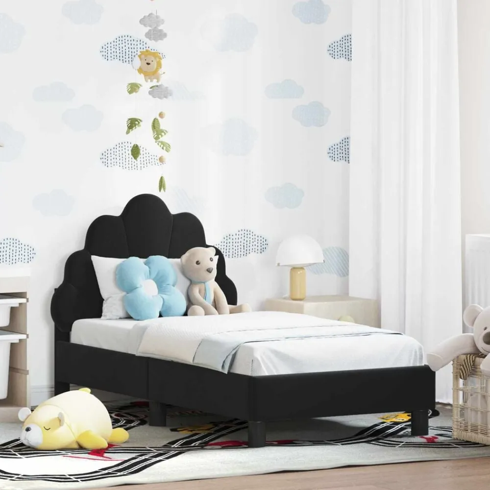 Peuterbedframe met hoofdbord 70 x 140 cm Fluweel>vidaXL Hot