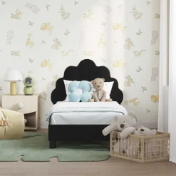 Peuterbedframe met hoofdbord 70 x 140 cm Fluweel><noscript><img width=