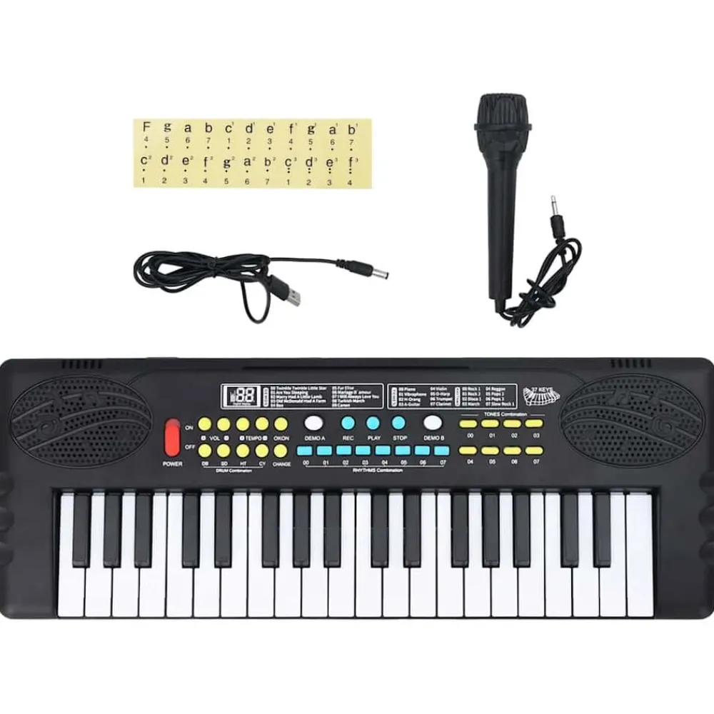 Piano elektrisch toetsenbord met 37 toetsen en microfoon>vidaXL Online