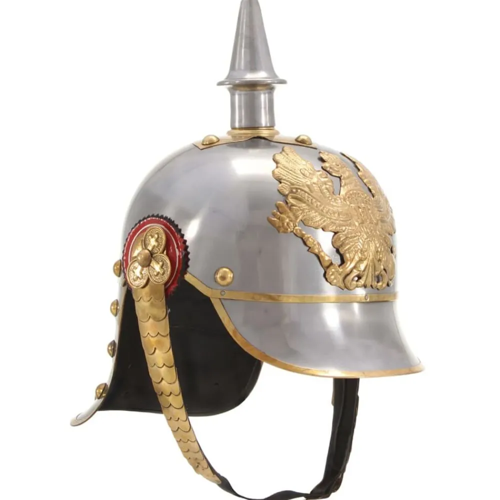 Kunst & Entertainment*vidaXL Pickelhaube Germaans replica LARP staal zilverkleurig