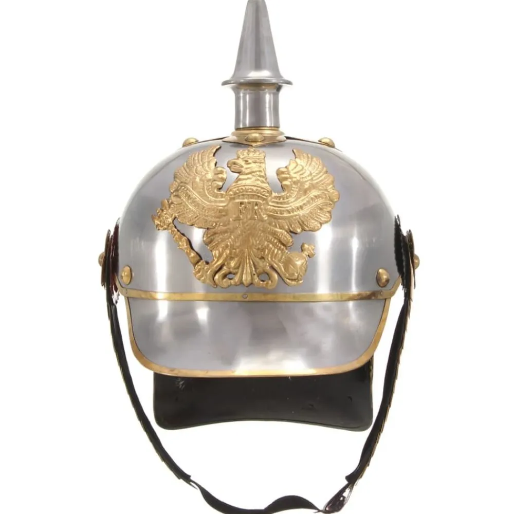 Kunst & Entertainment*vidaXL Pickelhaube Germaans replica LARP staal zilverkleurig