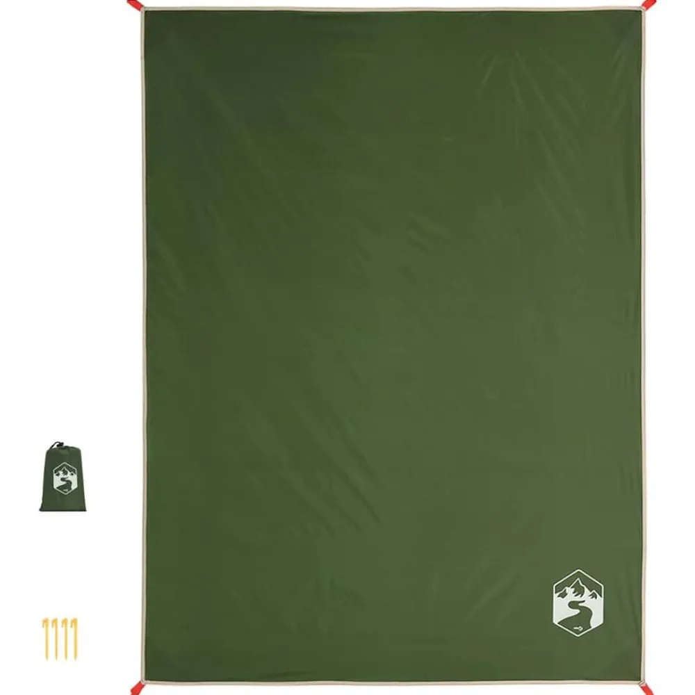 Buitensport*vidaXL Picknickkleed met haringen 205x155 cm Groen