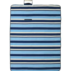 Picknickkleed opvouwbaar gestreept 200x150 cm fluweel blauw wit>vidaXL Online