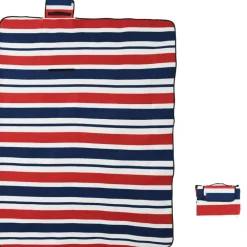 Picknickkleed opvouwbaar strepen 200x150 cm fluweel blauw><noscript><img width=