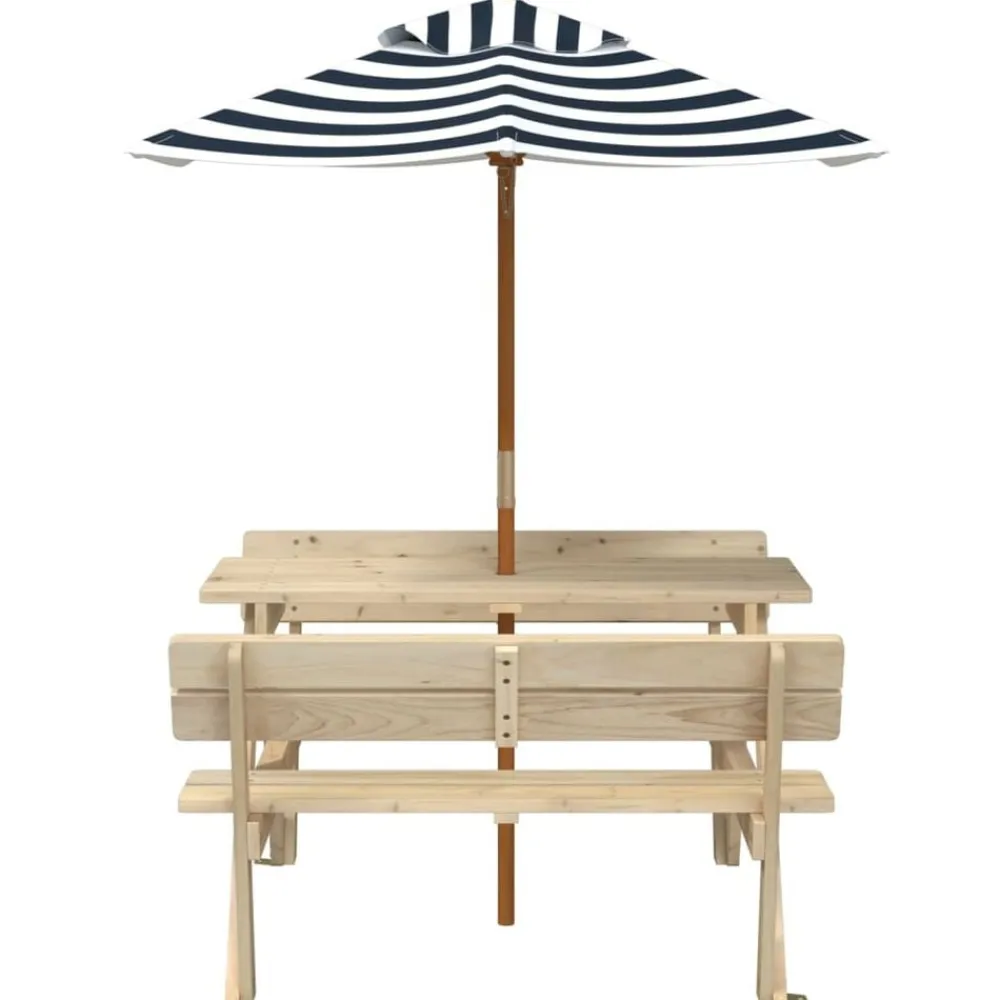 Picknicktafel voor 4 kinderen met parasol massief vurenhout>vidaXL Best