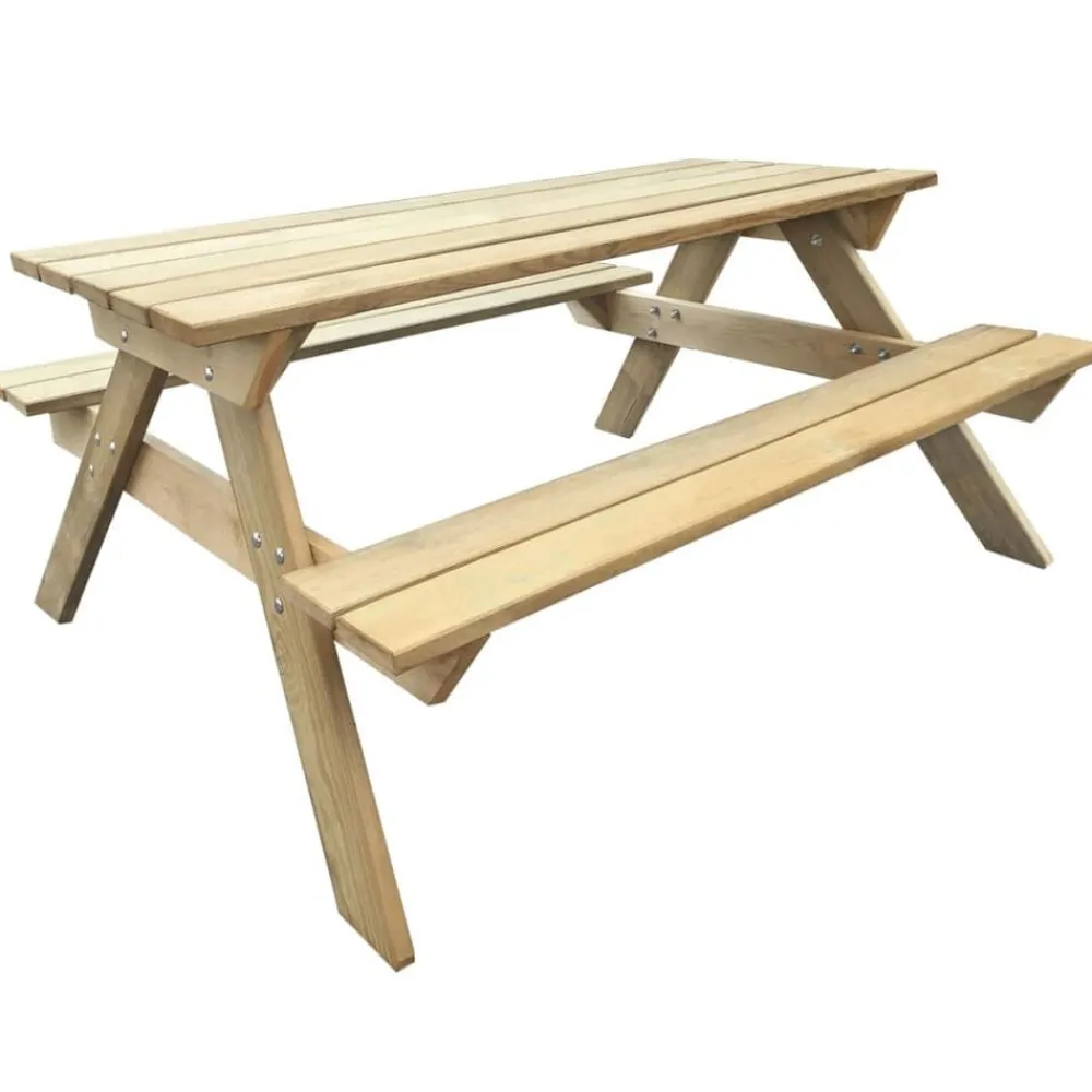 Tuinmeubelen*vidaXL Picknicktafel 150x135x71,5 cm hout