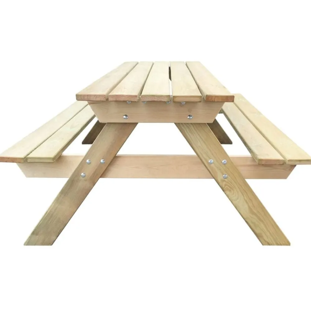 Tuinmeubelen*vidaXL Picknicktafel 150x135x71,5 cm hout