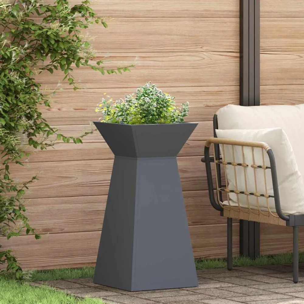 Tuin & Gazon*vidaXL Pilaar Plantenbak 35 x 35 x 73 cm Antraciet