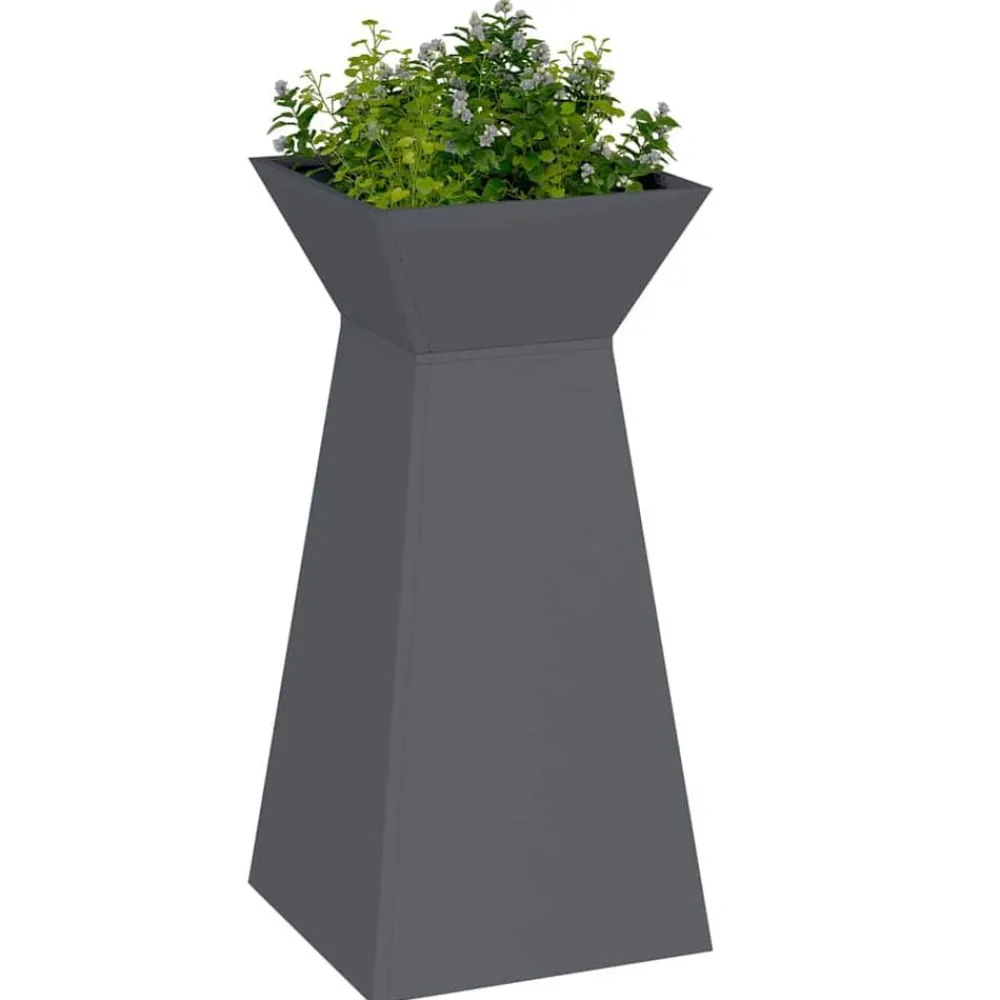 Tuin & Gazon*vidaXL Pilaar Plantenbak 35 x 35 x 73 cm Antraciet