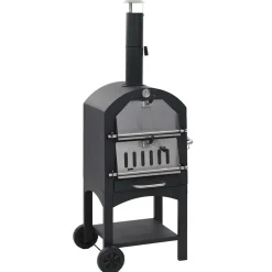 Pizzaoven op houtskool met terracotta pizzasteen>vidaXL