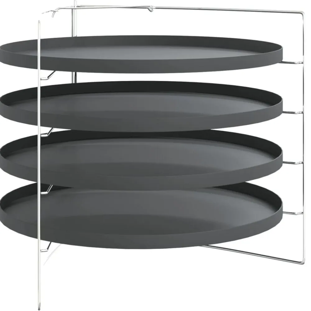Keuken & Eetkamer*vidaXL Pizzapannen 4 st met rek Ø 28 cm staal