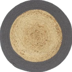 Linnengoed*vidaXL Placemats 4 st 38 cm jute en katoen natuurlijk en Antraciet