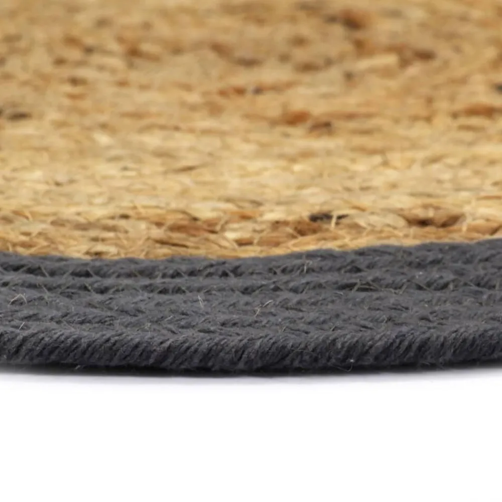 Linnengoed*vidaXL Placemats 4 st 38 cm jute en katoen natuurlijk en Antraciet