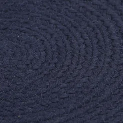 Linnengoed*vidaXL Placemats 4 st rond 38 cm katoen effen Marineblauw