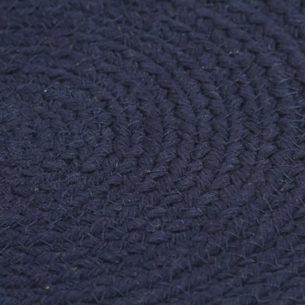 Linnengoed*vidaXL Placemats 4 st rond 38 cm katoen effen Marineblauw
