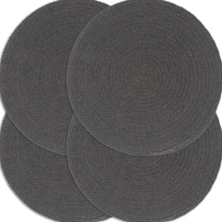 Placemats 4 st rond 38 cm katoen effen>vidaXL New