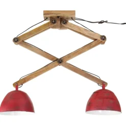 Verlichting*vidaXL Plafondlamp 25 W E27 29x18x85 cm verweerd Rood