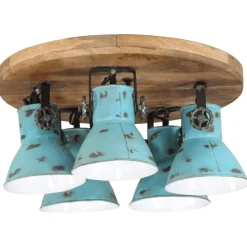 Verlichting*vidaXL Plafondlamp 25 W E27 50x50x25 cm verweerd Blauw