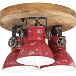 Verlichting*vidaXL Plafondlamp 25 W E27 35x35x25 cm verweerd Rood