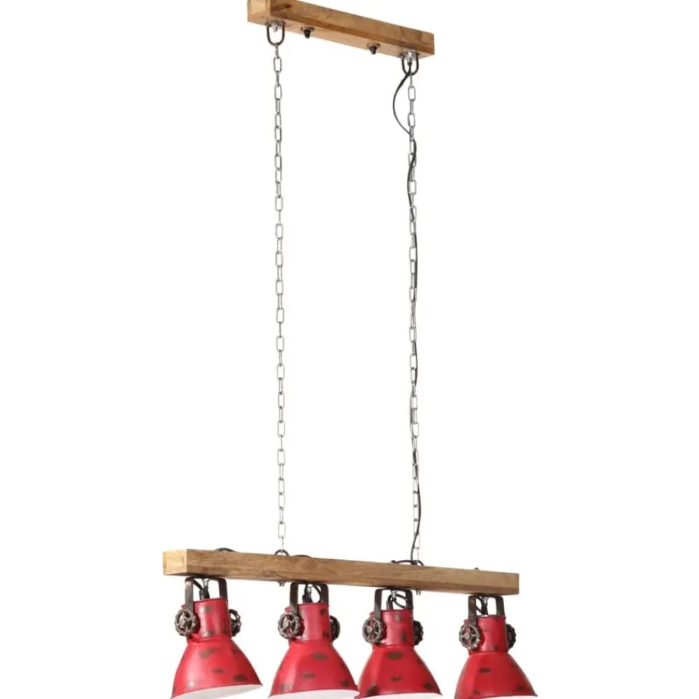Verlichting*vidaXL Plafondlamp 25 W E27 90x24x111 cm verweerd Rood