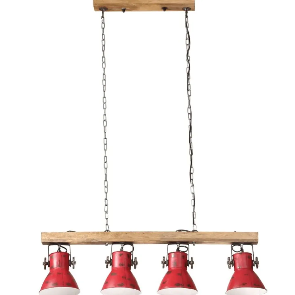 Verlichting*vidaXL Plafondlamp 25 W E27 90x24x111 cm verweerd Rood