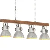 Plafondlamp industrieel E27 mangohout zilverkleurig>vidaXL Online