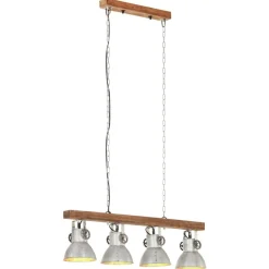 Plafondlamp industrieel E27 mangohout zilverkleurig>vidaXL Online