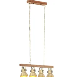 Plafondlamp industrieel E27 mangohout messingkleurig>vidaXL