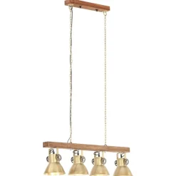 Plafondlamp industrieel E27 mangohout messingkleurig><noscript><img width=