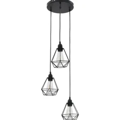 Plafondlamp met diamantvorm 3xE27 zwart><noscript><img width=