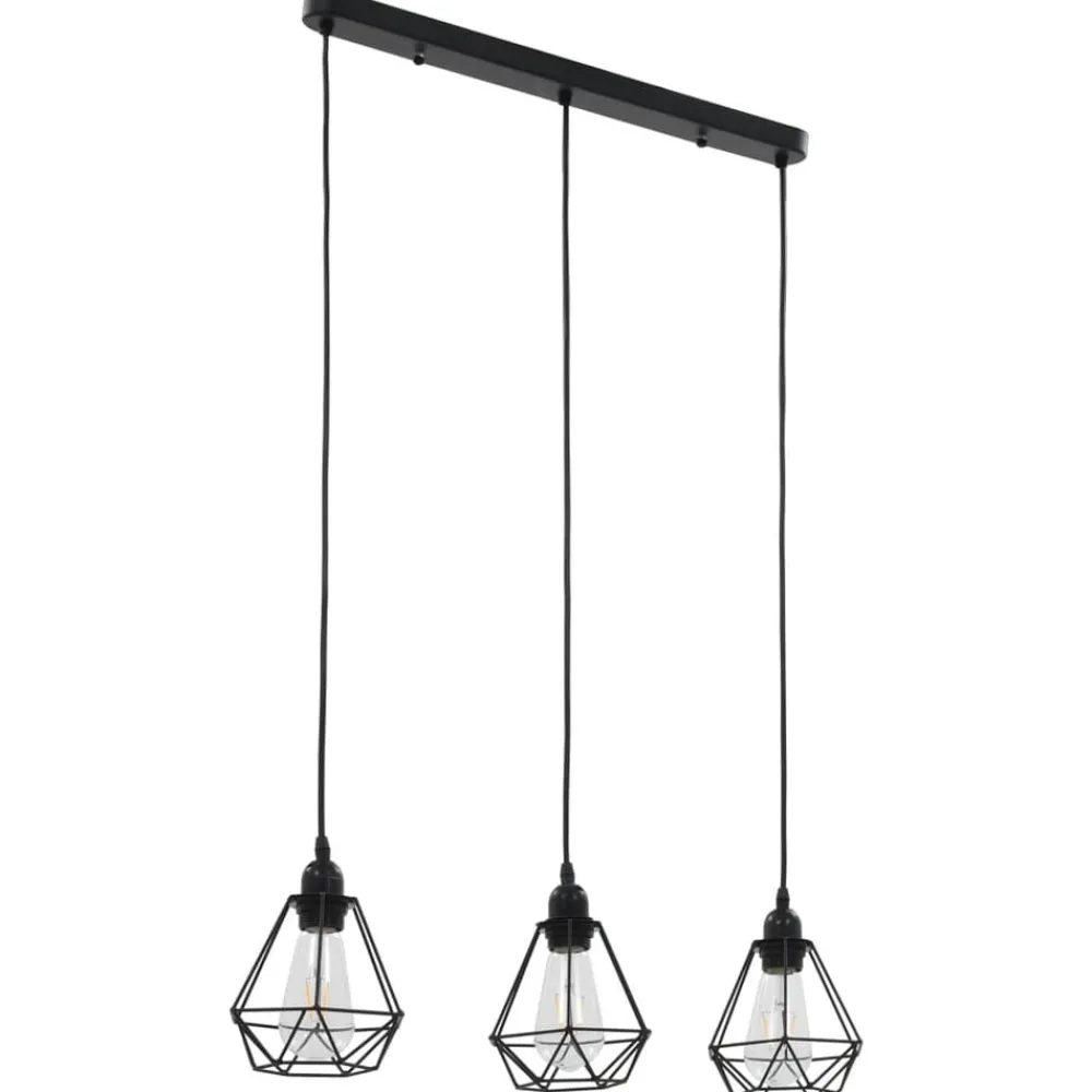 Plafondlamp met diamantvormig 3xE27 zwart>vidaXL Discount