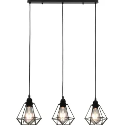 Plafondlamp met diamantvormig 3xE27 zwart>vidaXL Discount